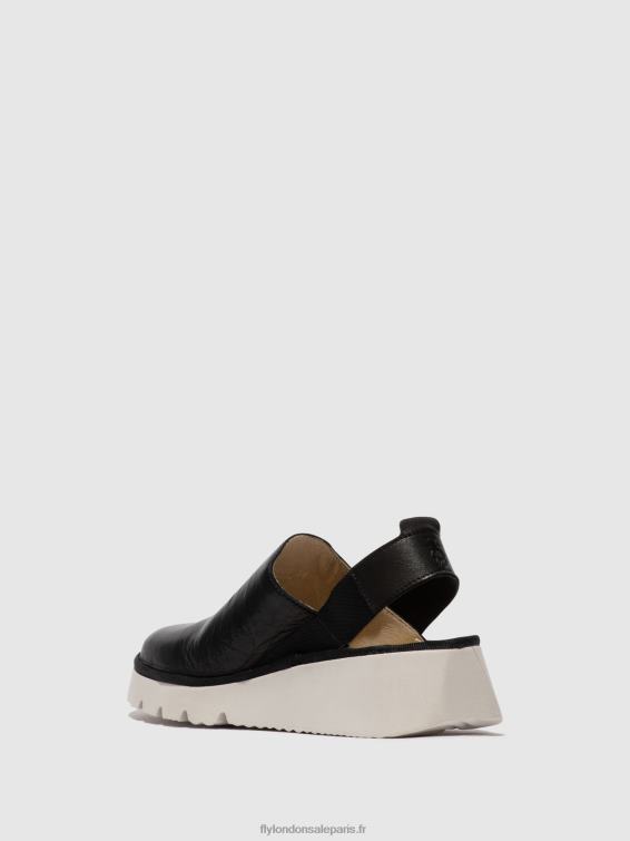 chaussures à bride arrière plog430 femmes 0N8R645 noir Fly London