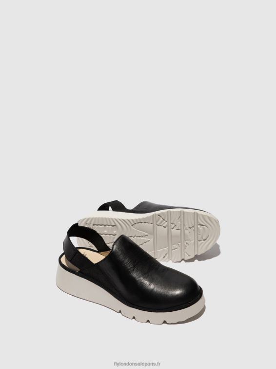 chaussures à bride arrière plog430 femmes 0N8R645 noir Fly London