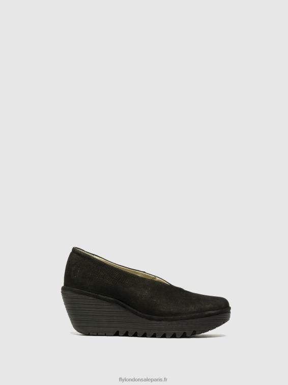chaussures compensées yaz femmes 0N8R700 noir Fly London