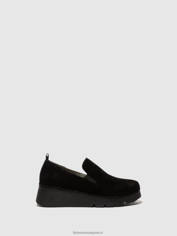 chaussures à enfiler pece406 femmes 0N8R665 daim noir Fly London