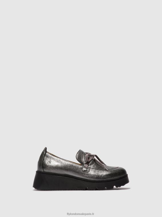 chaussures à enfiler popi436 femmes 0N8R636 graphite Fly London