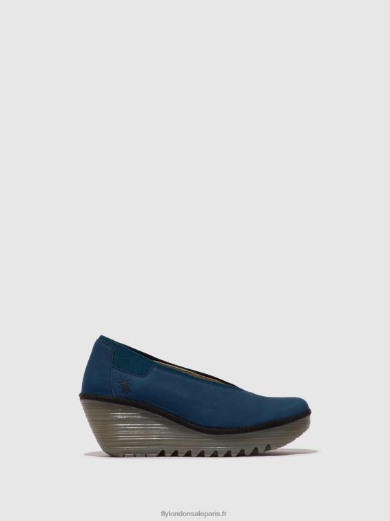 chaussures à enfiler yoza438 femmes 0N8R631 bleu Fly London