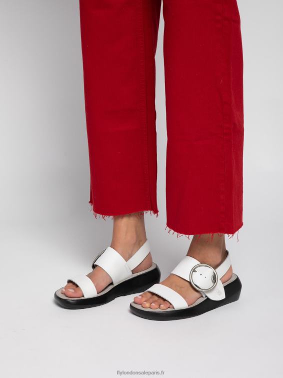 sandales à boucle bani739 femmes 0N8R604 brooklyn blanc cassé Fly London