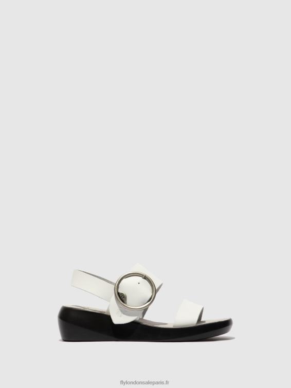 sandales à boucle bani739 femmes 0N8R604 brooklyn blanc cassé Fly London