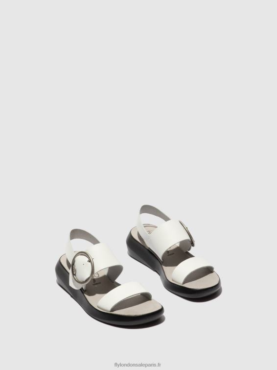 sandales à boucle bani739 femmes 0N8R604 brooklyn blanc cassé Fly London