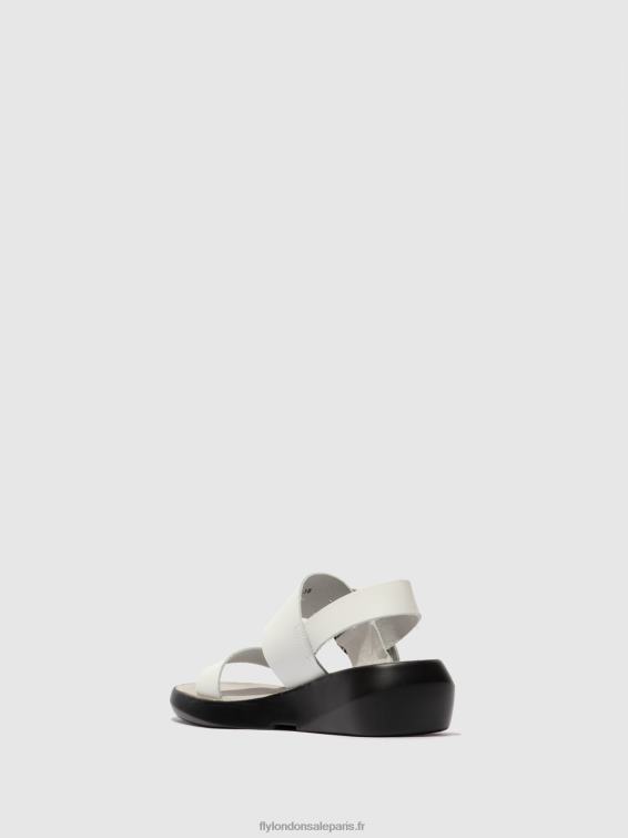 sandales à boucle bani739 femmes 0N8R604 brooklyn blanc cassé Fly London