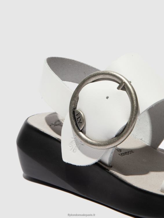 sandales à boucle bani739 femmes 0N8R604 brooklyn blanc cassé Fly London