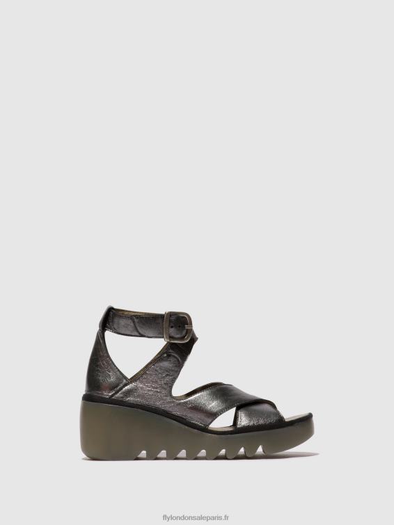 sandales à boucle byre410 femmes 0N8R503 graphite Fly London