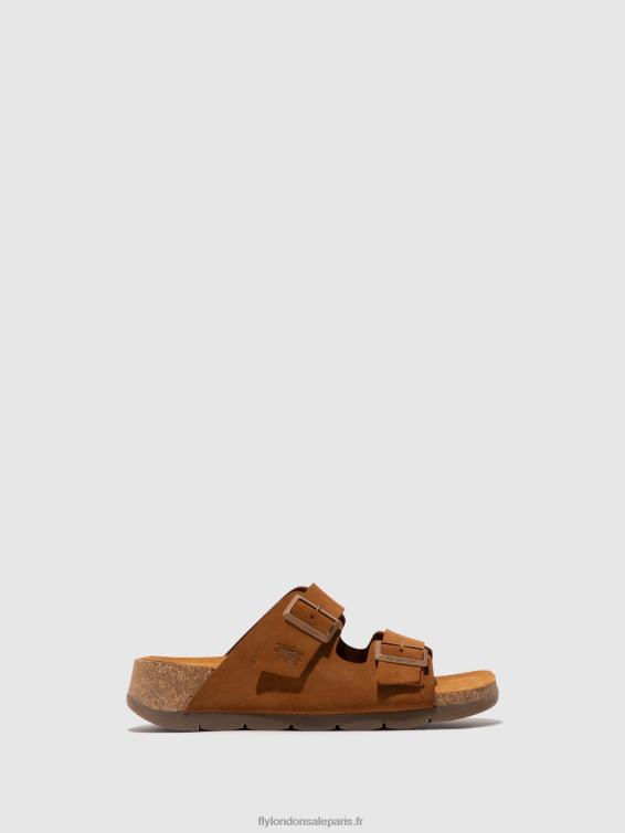 sandales à boucle caja721 femmes 0N8R391 daim camel Fly London
