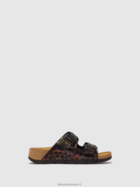sandales à boucle caja721 femmes 0N8R500 essence noire Fly London