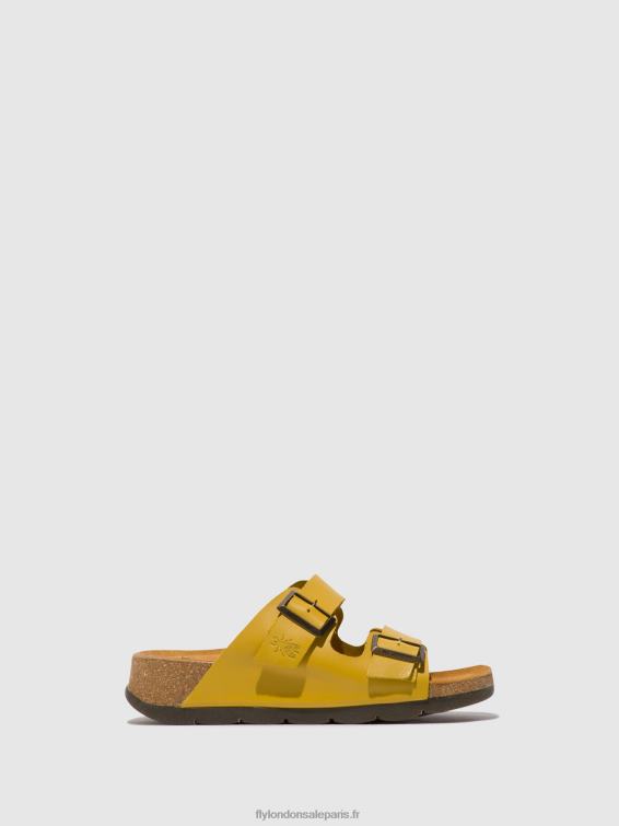 sandales à boucle caja721 femmes 0N8R501 moutarde Fly London