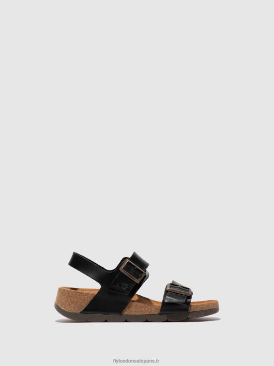 sandales à boucle ceke722 femmes 0N8R612 bride noire Fly London