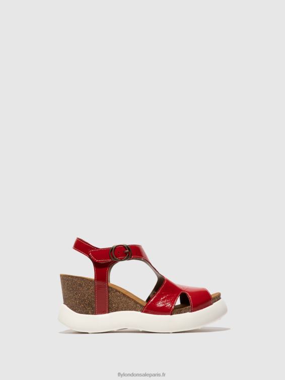 sandales à boucle gova962 femmes 0N8R495 rouge Fly London