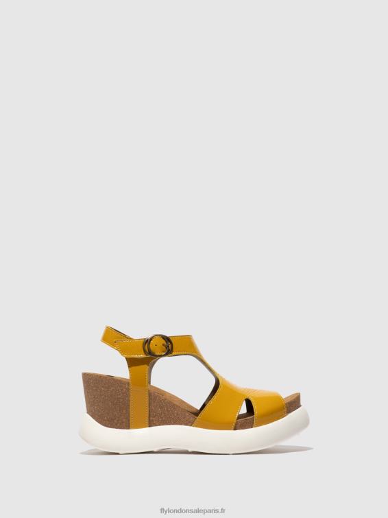 sandales à boucle gova962 femmes 0N8R496 jaune Fly London