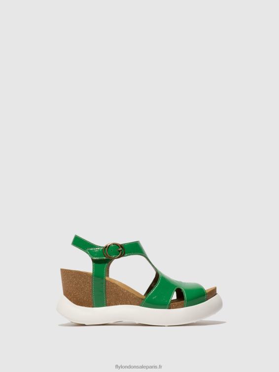 sandales à boucle gova962 femmes 0N8R502 vert Fly London