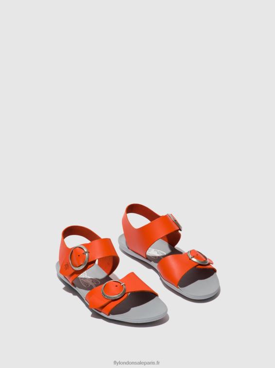 sandales à boucle masa757 femmes 0N8R563 corail Fly London