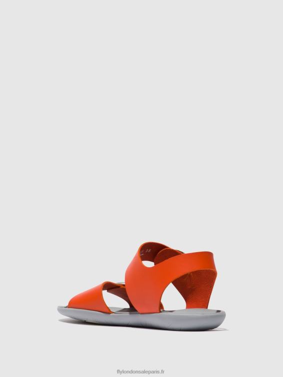 sandales à boucle masa757 femmes 0N8R563 corail Fly London