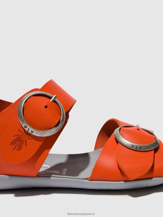 sandales à boucle masa757 femmes 0N8R563 corail Fly London