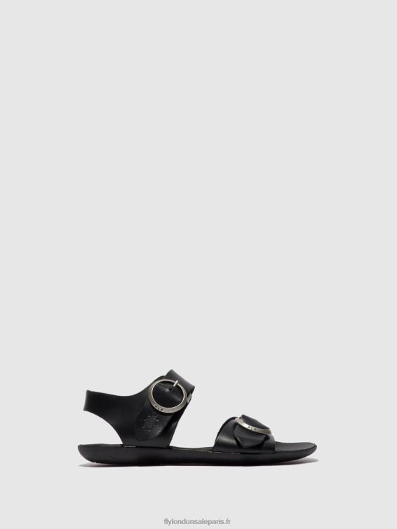 sandales à boucle masa757 femmes 0N8R608 bride noire Fly London