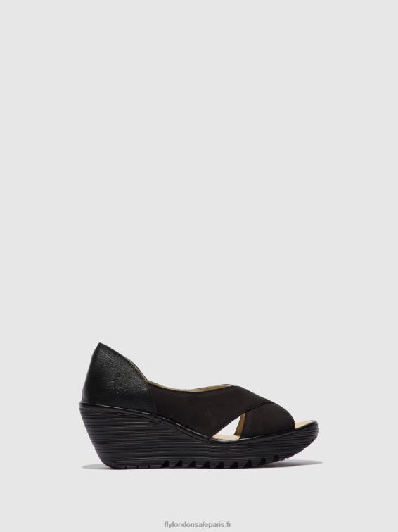 sandales à bout ouvert yoma307 femmes 0N8R597 cupido/mousse noir Fly London