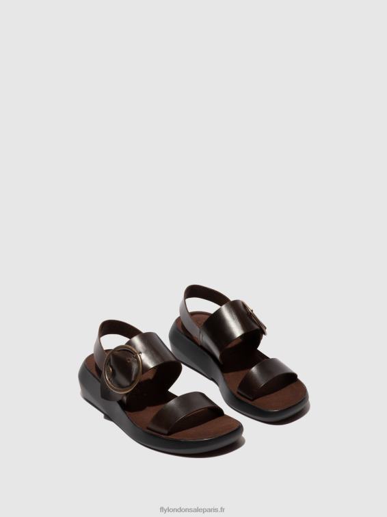 sandales à bride arrière bani739 femmes 0N8R468 marron foncé Fly London
