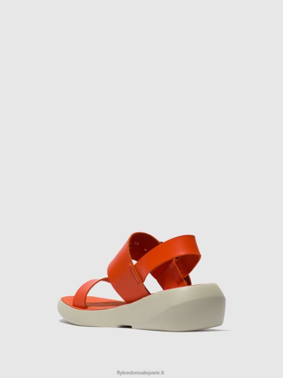 sandales à bride arrière bani739 femmes 0N8R587 corail Fly London