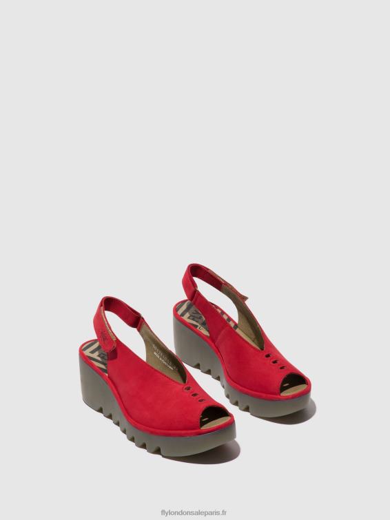 sandales à bride arrière baye386 femmes 0N8R580 rouge à lèvres rouge Fly London