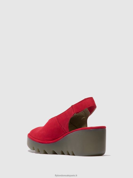 sandales à bride arrière baye386 femmes 0N8R580 rouge à lèvres rouge Fly London