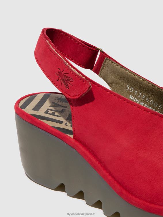 sandales à bride arrière baye386 femmes 0N8R580 rouge à lèvres rouge Fly London