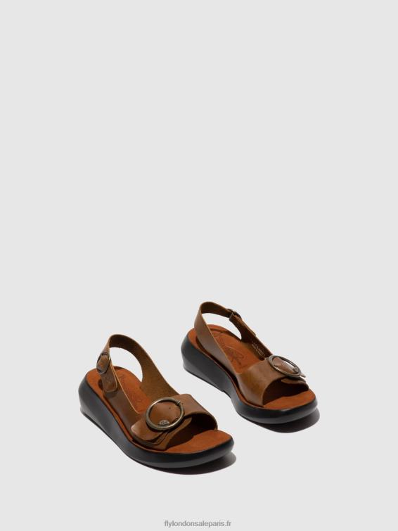 sandales à bride arrière berk754 femmes 0N8R602 chameau de bride Fly London