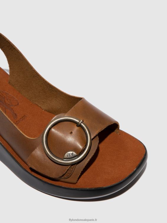 sandales à bride arrière berk754 femmes 0N8R602 chameau de bride Fly London