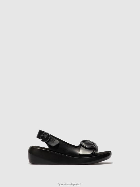 sandales à bride arrière berk754 femmes 0N8R603 bride noire Fly London