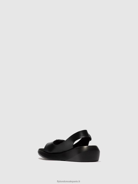 sandales à bride arrière berk754 femmes 0N8R603 bride noire Fly London