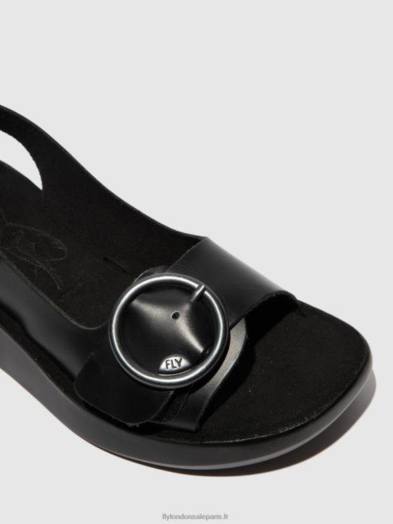 sandales à bride arrière berk754 femmes 0N8R603 bride noire Fly London