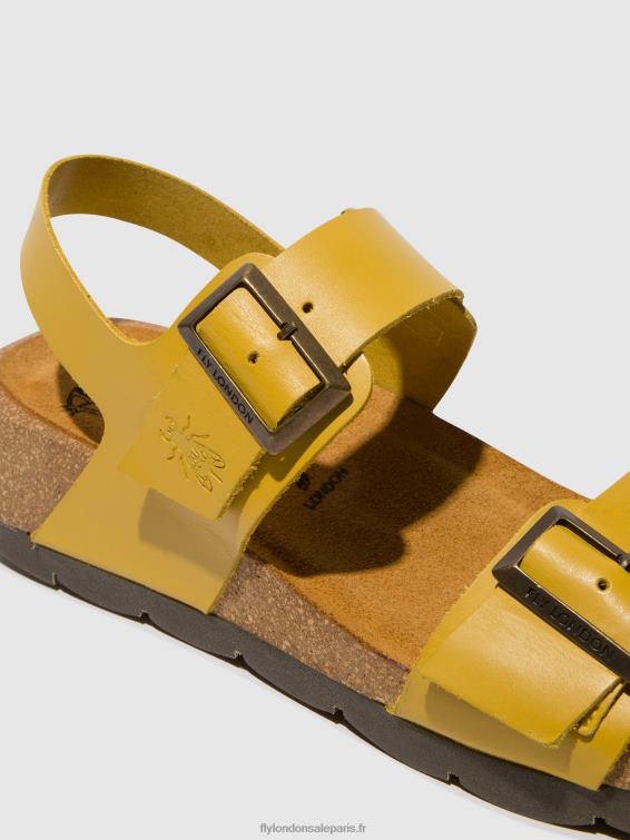 sandales à bride arrière ceke722 femmes 0N8R461 moutarde Fly London