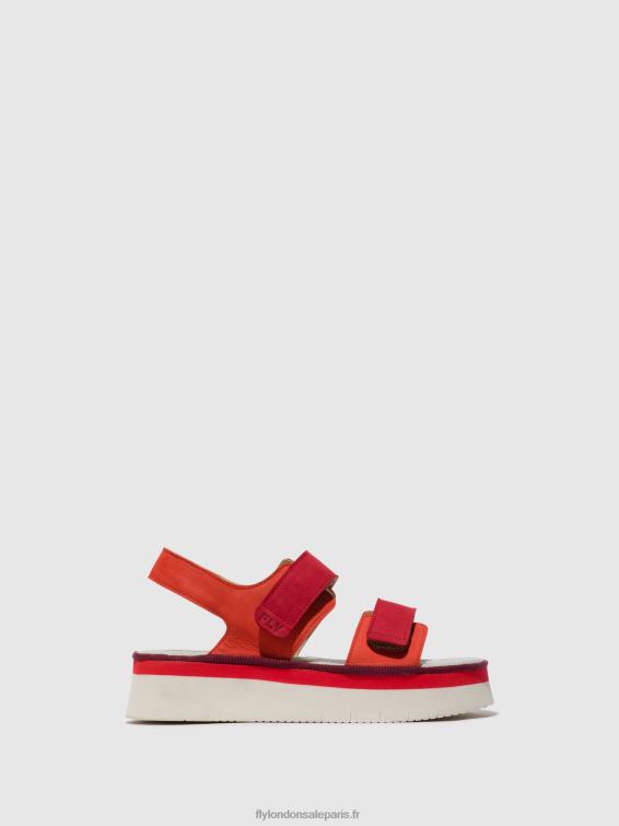 sandales à bride arrière cori377 femmes 0N8R577 diable rouge/rouge à lèvres Fly London