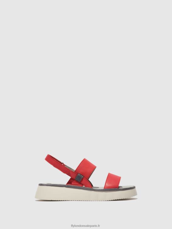 sandales à bride arrière cura318 femmes 0N8R462 framboise Fly London