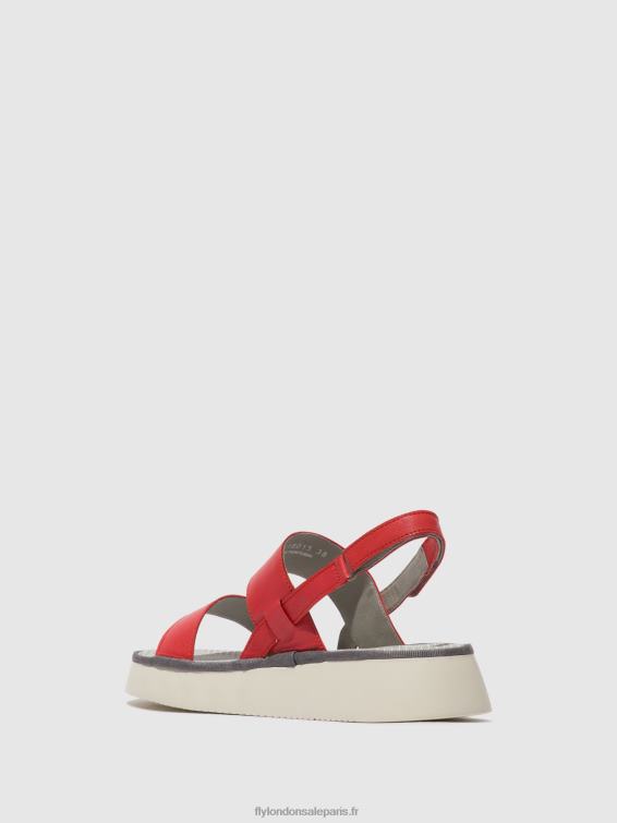 sandales à bride arrière cura318 femmes 0N8R462 framboise Fly London