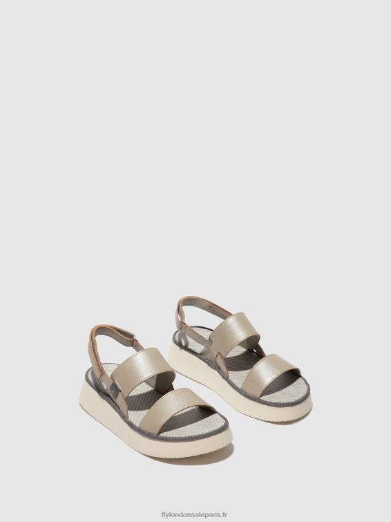 sandales à bride arrière cura318 femmes 0N8R463 argent Fly London