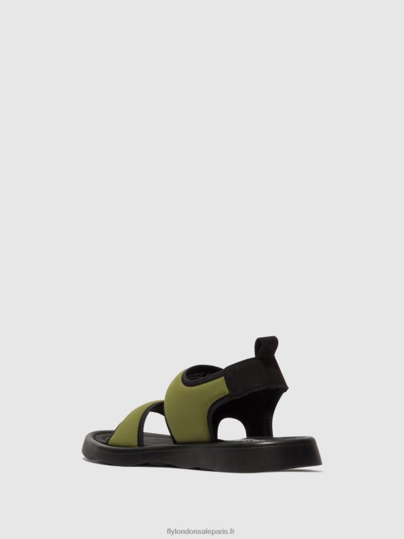 sandales à bride arrière treq930 femmes 0N8R451 olive/noir Fly London