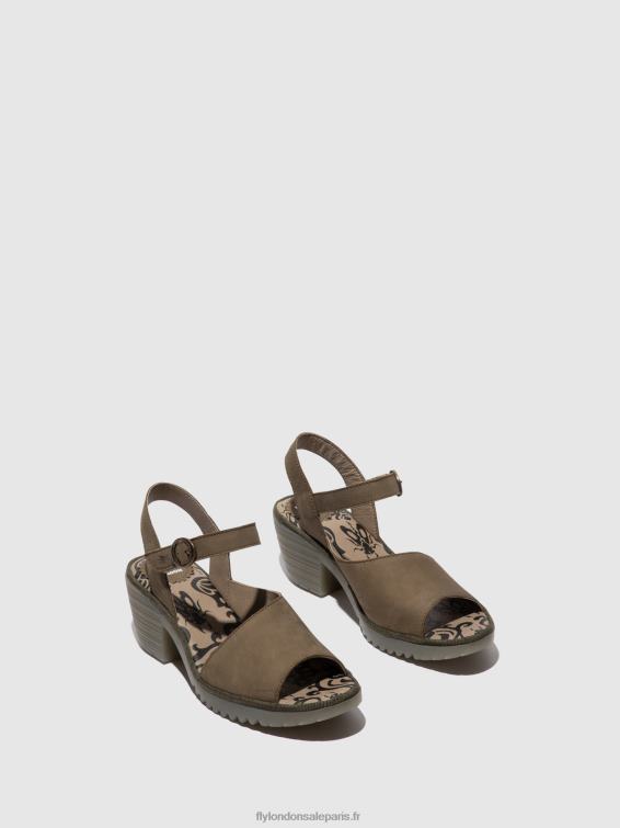 sandales à bride arrière wely439 femmes 0N8R443 kaki Fly London