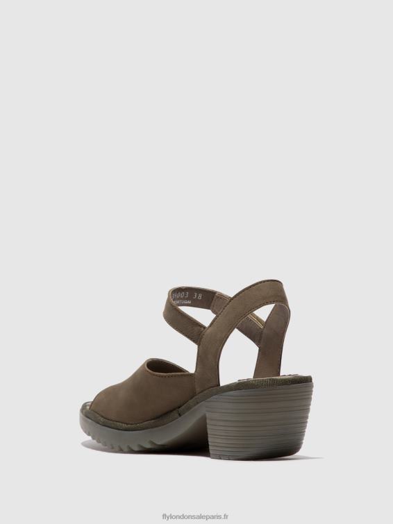 sandales à bride arrière wely439 femmes 0N8R443 kaki Fly London