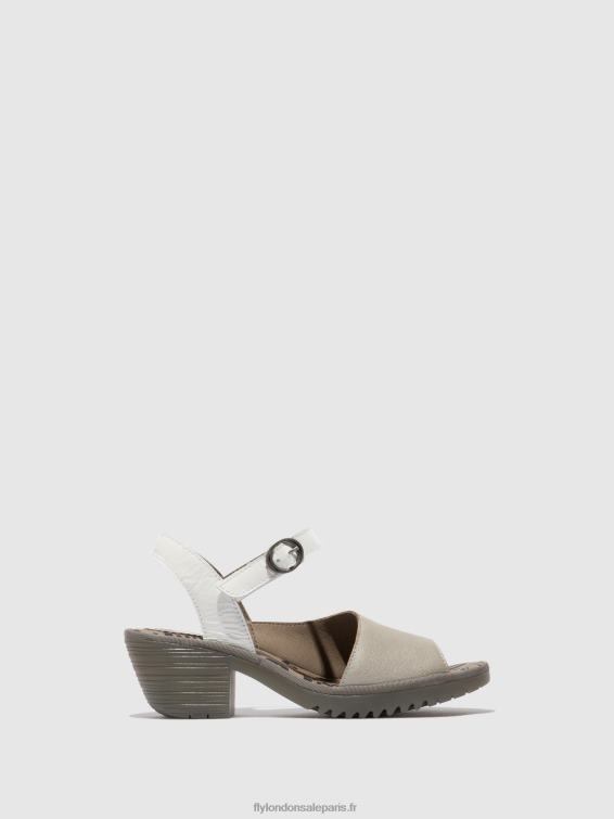 sandales à bride arrière wely439 femmes 0N8R444 argent/ blanc cassé Fly London