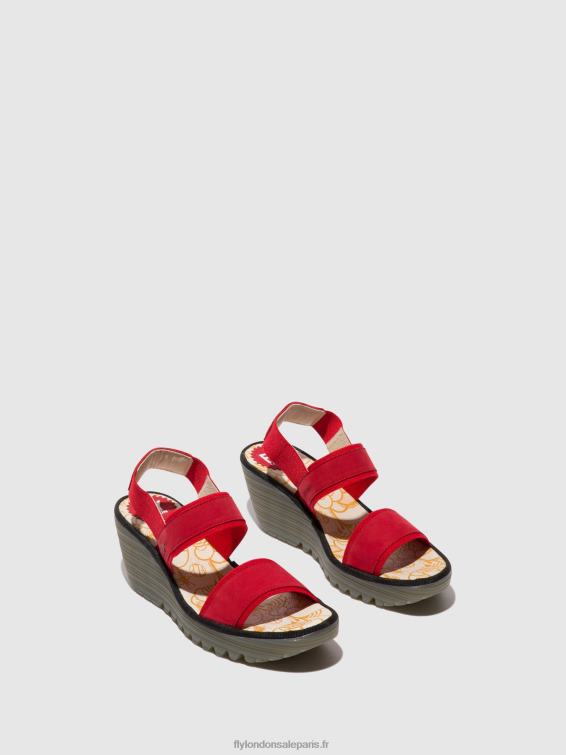 sandales à bride arrière yaco416 femmes 0N8R436 rouge à lèvres rouge Fly London