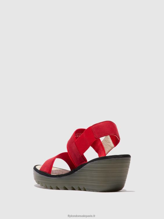 sandales à bride arrière yaco416 femmes 0N8R436 rouge à lèvres rouge Fly London