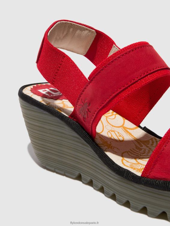 sandales à bride arrière yaco416 femmes 0N8R436 rouge à lèvres rouge Fly London