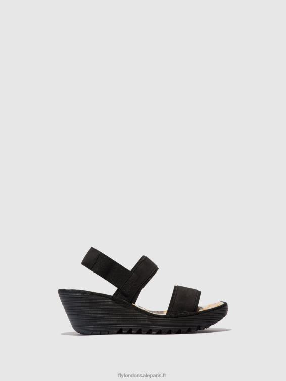 sandales à bride arrière yaco416 femmes 0N8R437 noir Fly London