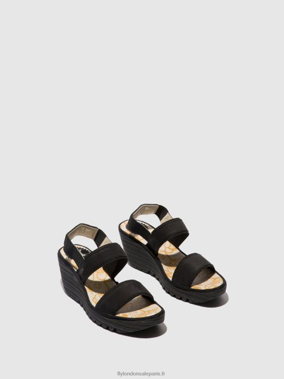 sandales à bride arrière yaco416 femmes 0N8R437 noir Fly London