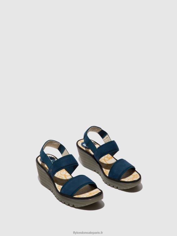 sandales à bride arrière yaco416 femmes 0N8R438 bleu Fly London