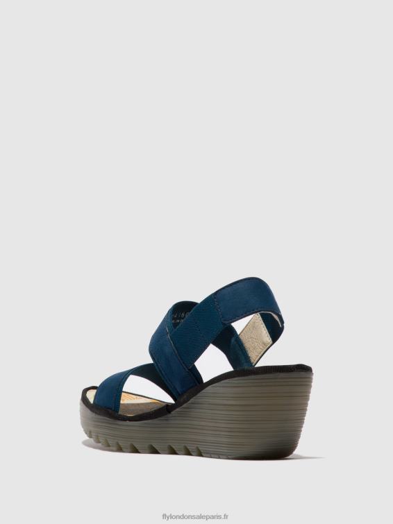 sandales à bride arrière yaco416 femmes 0N8R438 bleu Fly London